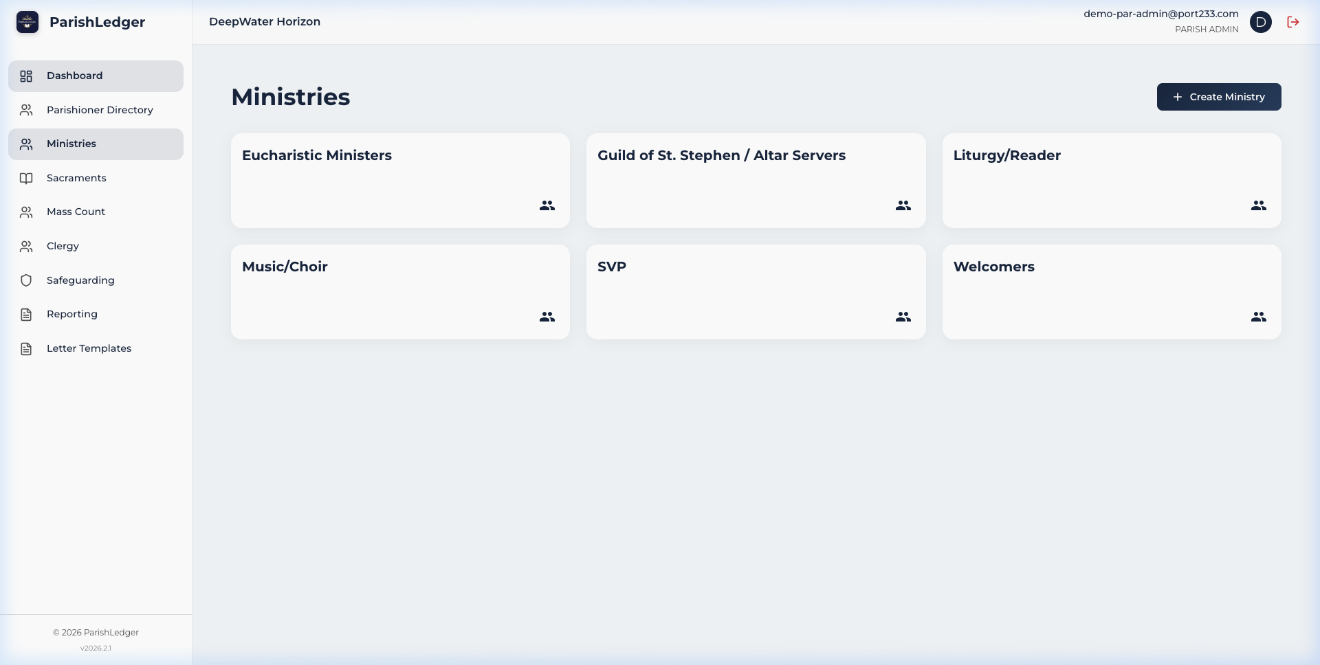 Ministry Management in ParishLedger
